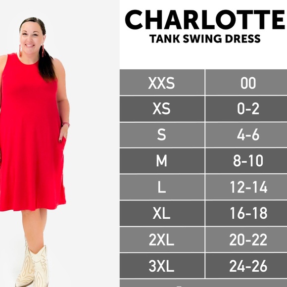 NWT Lularoe Charlotte Swing Tank Dress with Pockets - Picture 7 of 7